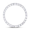 14k White Gold Womens Round Diamond Machine-Set Band Ring 1/8 Cttw