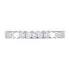 14k White Gold Womens Round Diamond Machine-Set Band Ring 1/8 Cttw