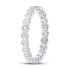 14k White Gold Womens Round Diamond Machine-Set Band Ring 1/5 Cttw