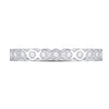 14k White Gold Womens Round Diamond Machine-Set Band Ring 1/5 Cttw