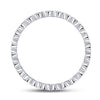 14k White Gold Womens Round Diamond Machine-Set Band Ring 1/5 Cttw