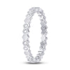14k White Gold Womens Round Diamond Machine-Set Band Ring 1/5 Cttw