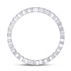 14k White Gold Womens Round Diamond Machine-Set Band Ring 1/5 Cttw