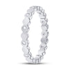 14k White Gold Womens Round Diamond Machine-Set Band Ring 1/10 Cttw