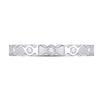 14k White Gold Womens Round Diamond Machine-Set Band Ring 1/10 Cttw