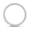 14k White Gold Womens Round Diamond Machine-Set Band Ring 1/10 Cttw