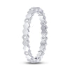 14k White Gold Womens Round Diamond Machine-Set Band Ring 1/10 Cttw