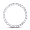 14k White Gold Womens Round Diamond Machine-Set Band Ring 1/10 Cttw
