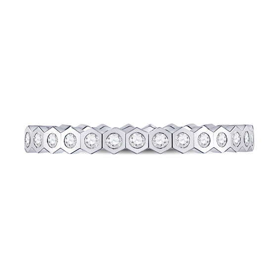 14k White Gold Womens Round Diamond Band Ring 1/4 Cttw