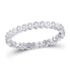14k White Gold Womens Round Diamond Band Ring 1/4 Cttw