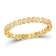  14k Yellow Gold Womens Round Diamond Band Ring 1/4 Cttw