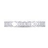 14k White Gold Womens Round Diamond Machine-Set Band Ring 1/8 Cttw