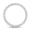 14k White Gold Womens Round Diamond Machine-Set Band Ring 1/8 Cttw