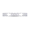 14k White Gold Womens Round Diamond Machine-Set Band Ring 1/12 Cttw