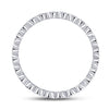 14k White Gold Womens Round Diamond Machine-Set Band Ring 1/12 Cttw