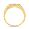 10k Two-tone Gold Mens Round Diamond Graduated Band Ring 1 Cttw