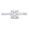 10k White Gold Womens Round Diamond Flower Cluster Ring 1/4 Cttw