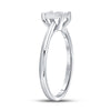 10k White Gold Womens Round Diamond Flower Cluster Ring 1/4 Cttw