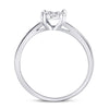 10k White Gold Womens Round Diamond Flower Cluster Ring 1/4 Cttw