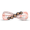 10k Rose Gold Womens Round Brown Diamond Fashion Infinity Ring 1/4 Cttw