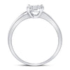 10k White Gold Womens Round Diamond Flower Cluster Ring 1/3 Cttw