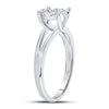10k White Gold Womens Round Diamond Flower Cluster Ring 1/2 Cttw