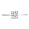 10k White Gold Womens Round Diamond Cluster Ring 1/8 Cttw