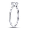 10k White Gold Womens Round Diamond Cluster Ring 1/8 Cttw