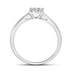 10k White Gold Womens Round Diamond Cluster Ring 1/8 Cttw