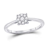 10k White Gold Womens Round Diamond Cluster Ring 1/8 Cttw