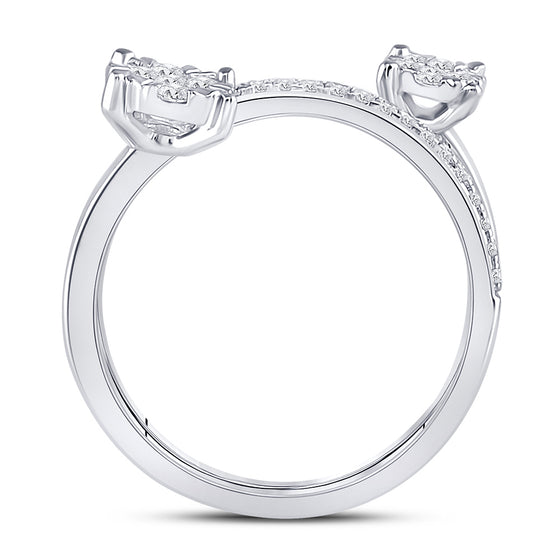 14k White Gold Womens Round Diamond Spiral Cluster Ring 1/2 Cttw