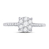 10k White Gold Womens Round Diamond Flower Cluster Ring 1/2 Cttw