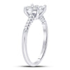 10k White Gold Womens Round Diamond Flower Cluster Ring 1/2 Cttw