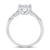 10k White Gold Womens Round Diamond Flower Cluster Ring 1/2 Cttw