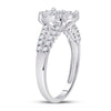 14k White Gold Womens Round Diamond Flower Cluster Ring 1 Cttw