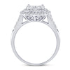14k White Gold Womens Round Diamond Right-Hand Cluster Ring 1 Cttw