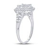 14k White Gold Womens Round Diamond Right-Hand Cluster Ring 1 Cttw
