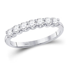  14k White Gold Womens Round Diamond Anniversary Band Ring 1/2 Cttw
