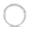 14k White Gold Womens Round Diamond Classic Anniversary Band Ring 1/2 Cttw