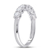 14k White Gold Womens Round Diamond Classic Anniversary Band Ring 1 Cttw