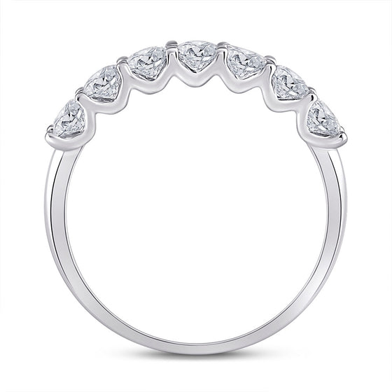 14k White Gold Womens Round Diamond Classic Anniversary Band Ring 1 Cttw