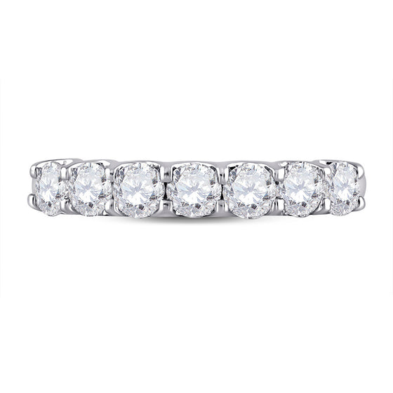 14k White Gold Womens Round Diamond Classic Anniversary Band Ring 1 Cttw
