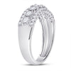 14k White Gold Womens Round Diamond Classic Anniversary Band Ring 1 Cttw
