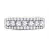 14k White Gold Womens Round Diamond Classic Anniversary Band Ring 1 Cttw