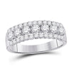 14k White Gold Womens Round Diamond Classic Anniversary Band Ring 1 Cttw