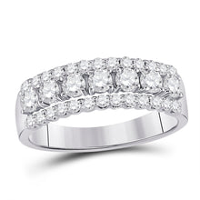  14k White Gold Womens Round Diamond Classic Anniversary Band Ring 1 Cttw