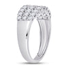 14k White Gold Womens Round Diamond Anniversary Band Ring 1 Cttw