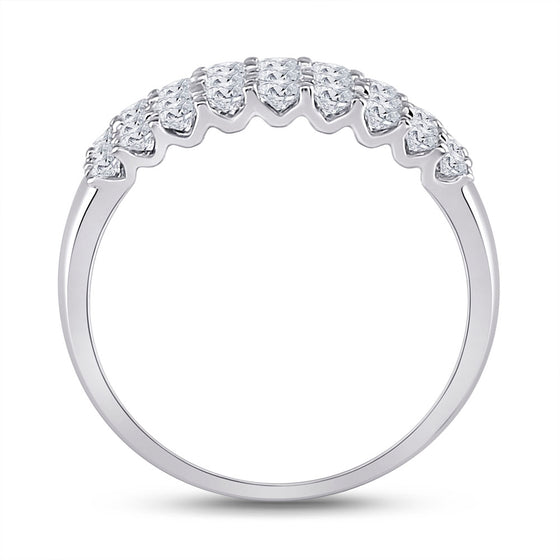 14k White Gold Womens Round Diamond Anniversary Band Ring 1 Cttw