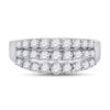 14k White Gold Womens Round Diamond Anniversary Band Ring 1 Cttw