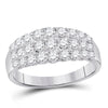 14k White Gold Womens Round Diamond Anniversary Band Ring 1 Cttw